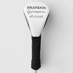 Couvre-club De Golf Groomsmen Typographie Mariage moderne