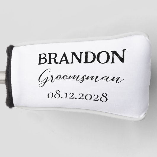 Couvre-club De Golf Groomsmen Wedding Typography Modern (Devant)