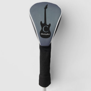 Couvre-club De Golf Guitare électrique gris bleu monogramme
