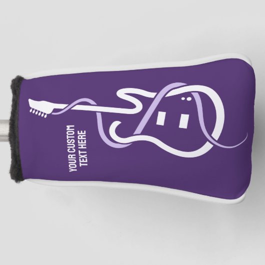 Couvre-club De Golf Guitare stylisée de texte personnalisé (Devant)