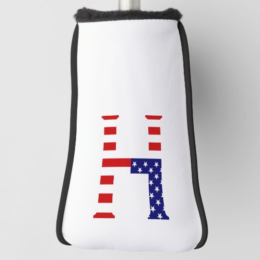 Couvre-club De Golf H Monogramme superposé sur le drapeau américain pc (Tourné à 90°)