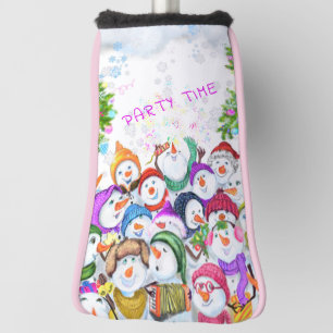 Couvre-club De Golf Happy Snowmans Christmas Golf Head Cover Cadeau