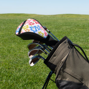 Couvre-club De Golf Hibiscus Coloré, Motif De Fleurs, Votre Nom
