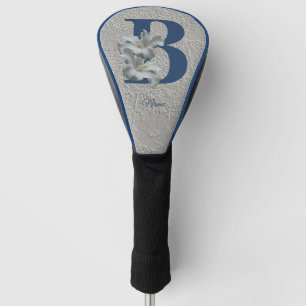Couvre-club De Golf Hibiscus Fleur Monogramme Initial B Votre nom