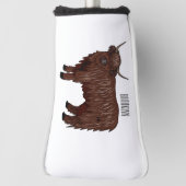 Couvre-club De Golf Highland cow (Tourné à 90°)