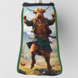 Couvre-club De Golf Highland Cow Dansant Le Highland Fling,