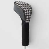 Couvre-club De Golf Houndstooth Black White Pattern (Incliné)