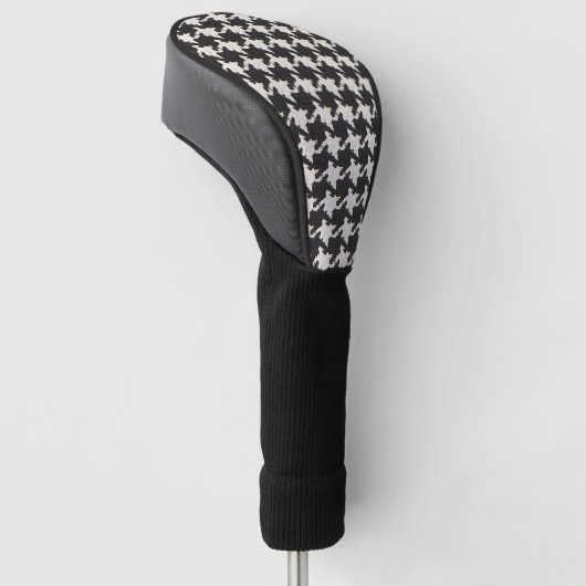 Couvre-club De Golf Houndstooth Black White Pattern (Incliné)