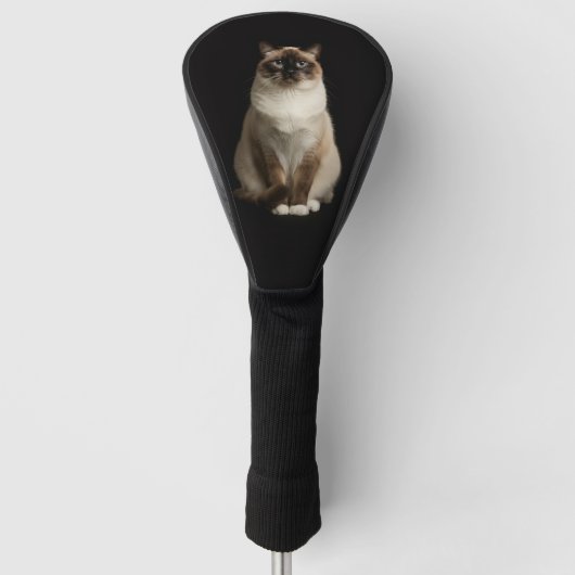 Couvre-club De Golf Housse de driver de golf Black 4 Luxe, Chat Birman (Devant)