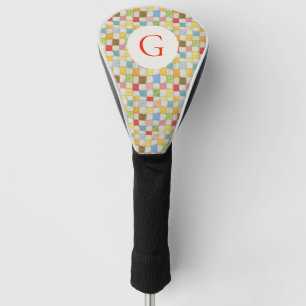 Couvre-club De Golf Housse de driver de golf CRAZY QUILT + Initiale