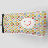 Couvre-club De Golf Housse de putter de golf CRAZY QUILT + Initiale (Devant)