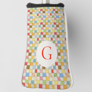 Couvre-club De Golf Housse de putter de golf CRAZY QUILT + Initiale