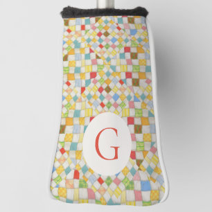 Couvre-club De Golf Housse de putter de golf en patchwork + Initiale