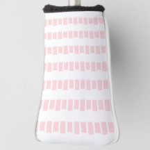 Housse de tête de club de golf rose et blanc carré