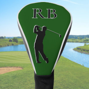 Couvre-club De Golf Housse de tête de golf à monogramme vert pour homm