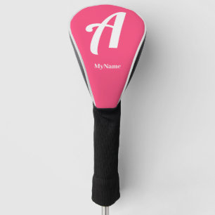 Couvre-club De Golf Housse de tête de golf avec monogramme rose et nom