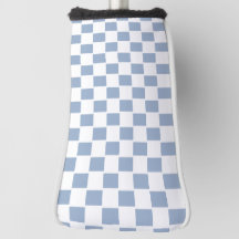 Housse de tête de golf bleu et blanc à carreaux ca