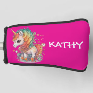 COUVRE-CLUB DE GOLF HOUSSE DE TÊTE DE GOLF LICORNE ROSE PERSONNALISÉE