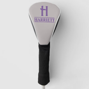 Couvre-club De Golf Housse de tête de golf monogramme gris et lavande