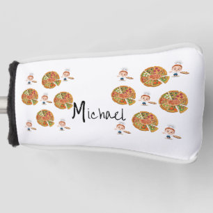 Couvre-club De Golf Housse de tête de golf Pizza blanche