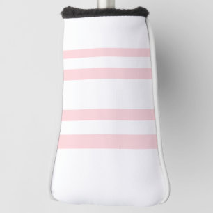 Couvre-club De Golf Housse de tête de golf rose et blanc rayée