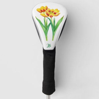 Couvre-club De Golf Housse de tête de golf Tulipes Rouges et Jaunes