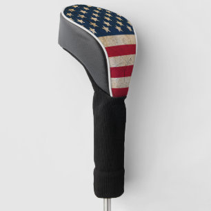 Couvre-club De Golf Housse de tête de golf vintage grunge drapeau amér
