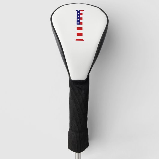 Couvre-club De Golf I Monogramme superposé sur le dccnt du drapeau amé (Devant)
