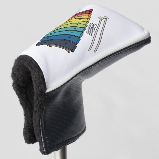 Couvre-club De Golf Illustration de bande dessinée en Xylophone (Devant 3/4)