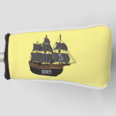 Couvre-club De Golf Illustration de bateau pirate (Devant)
