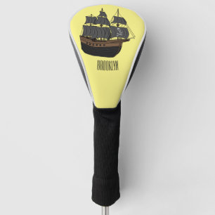 Couvre-club De Golf Illustration de bateau pirate