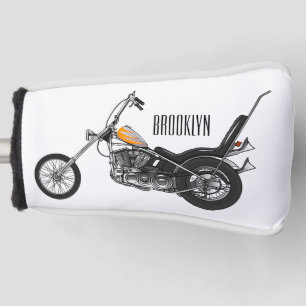 Couvre-club De Golf Illustration de Chopper Motorcycle 1950