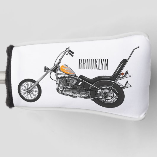 Couvre-club De Golf Illustration de Chopper Motorcycle 1950 (Devant)