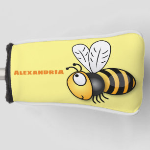 Couvre-club De Golf Illustration de dessin animé d'abeilles joyeux