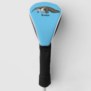 Couvre-club De Golf Illustration de dessin animé d'Anteater happy