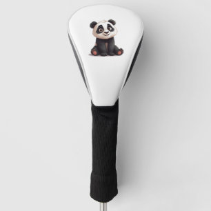 Couvre-club De Golf Illustration de dessin animé d'ours panda assis
