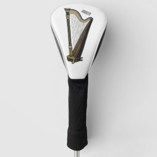 Couvre-club De Golf Illustration de dessin animé sur la harpe