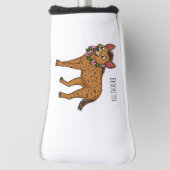 Couvre-club De Golf Illustration de Hyena et de fleurs (Tourné à 90°)