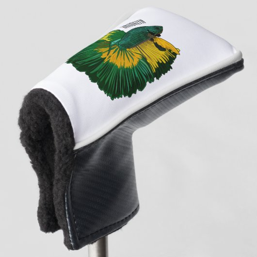 Couvre-club De Golf Illustration de la caricature de poisson de combat (Devant 3/4)