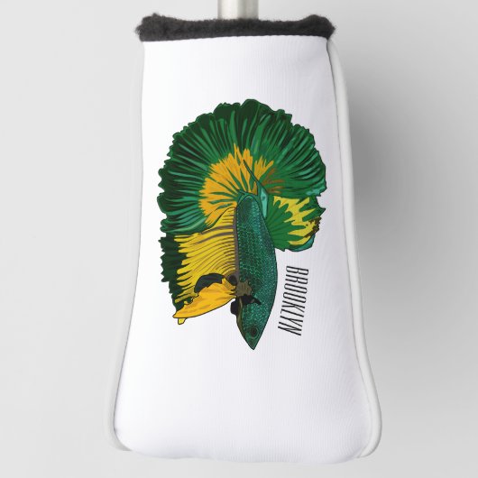 Couvre-club De Golf Illustration de la caricature de poisson de combat (Tourné à 90°)