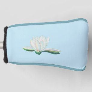 Couvre-club De Golf Illustration de la fleur de lotus blanc