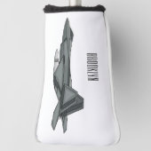 Couvre-club De Golf Illustration de l'avion de chasse (Tourné à 90°)