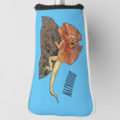 Couvre-club De Golf Illustration de lézard à col frisé (Tourné à 90°)