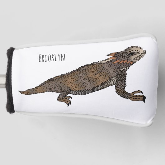 Couvre-club De Golf Illustration de lézard à cornes de Regal (Devant)