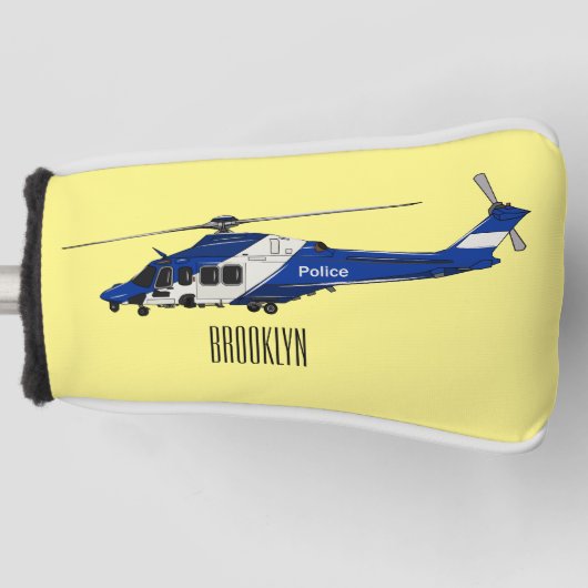 Couvre-club De Golf Illustration de l'hélicoptère de police (Devant)