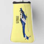 Couvre-club De Golf Illustration de l'hélicoptère de police (Tourné à 90°)