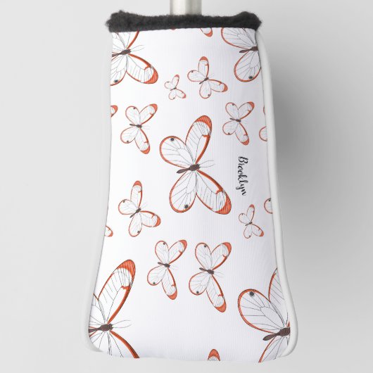 Couvre-club De Golf Illustration de papillon en verre (Tourné à 90°)