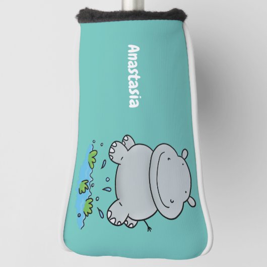 Couvre-club De Golf Illustration de saut en hippo mignon (Tourné à 90°)