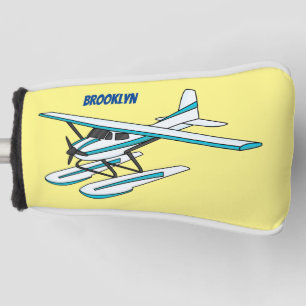 Couvre-club De Golf Illustration d'hydravion bleu blanc