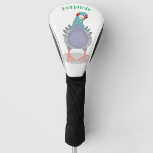 Couvre-club De Golf Illustration drôle de pigeon curieux